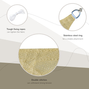 Outdoor Rectangular Shade Sail - 12' x 12' with Bag, Sand