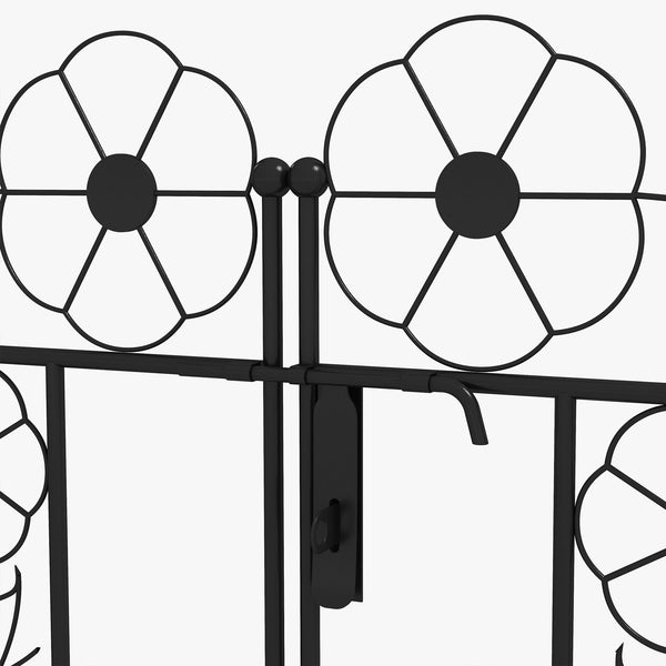 Metal garden arch with double gate, black