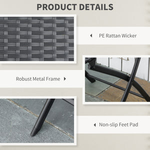 3 Piece Outdoor Rattan Folding Bistro Set, Mixed Brown