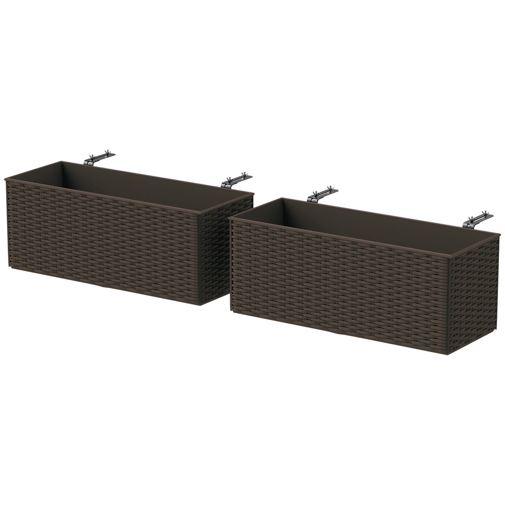 Set of 2 hanging flower pots, brown