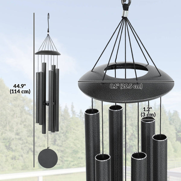 Wind chime with 6 aluminum tubes and hook