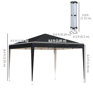 10 x 10 folding tent with carry bag, black