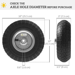 Set of 2 10-inch pneumatic wheels for wheelbarrows