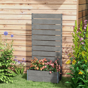 Raised planter with trellis for climbing plants, dark grey