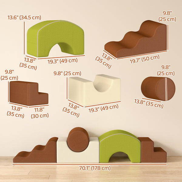 Set of 5 foam motor skills blocks with corduroy covers