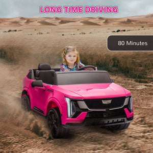 Cadillac Escalade 2-seater 12V with remote control, spring suspension, pink