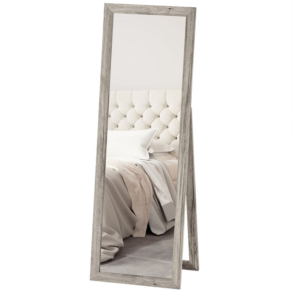 Full length mirror, grey wood grain 
