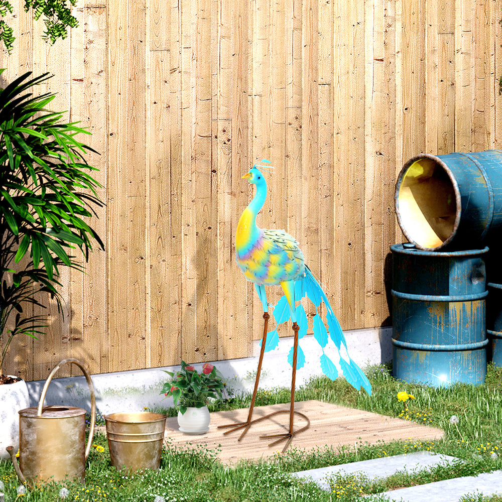 Peacock statue for garden, assorted colors