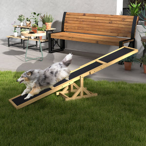 Wooden seesaw for dogs