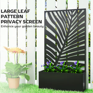 Metal planter with trellis for climbing plants