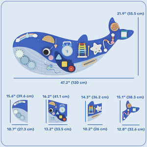 13-in-1 Whale Wall Activity Panel, Blue