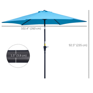 8.5-foot round parasol, blue