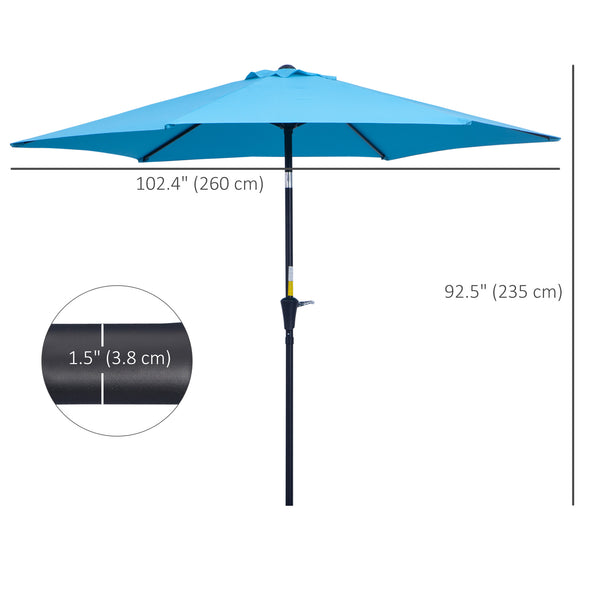 8.5-foot round parasol, blue