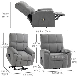 Microfiber Senior Lift Chair with Remote Control, Grey