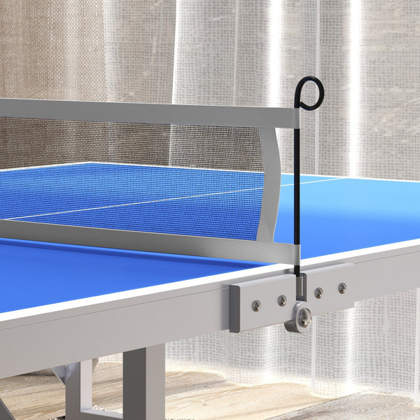 Portable Ping Pong Table with Net and Accessories, Blue