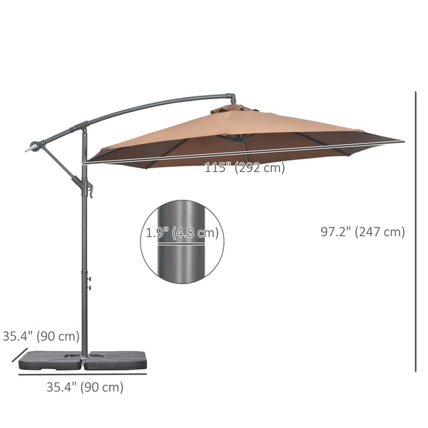 9.5-foot cantilever parasol, coffee color