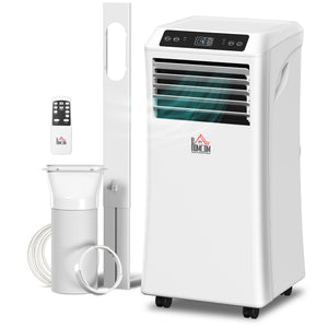 10,000 BTU Portable Air Conditioner with Cooling, Dehumidifier, and 2 Fan Speeds, White