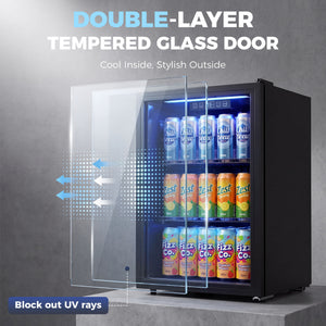 68 L Beverage Refrigerator, 70 Cans, Black
