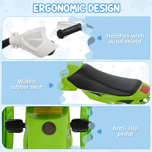 Sled with rubber padded seat, green