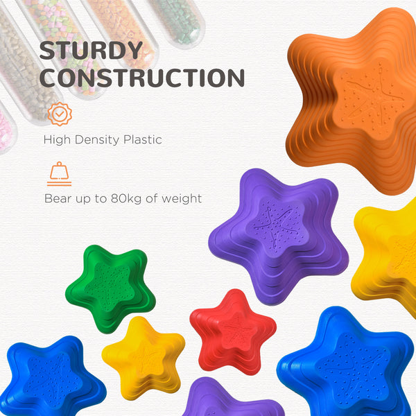 Set of 6 large children's balancing stones with non-slip bottom