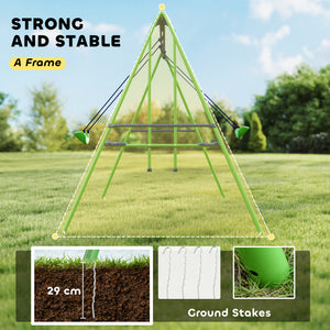3-in-1 metal swing set with double swing and glider