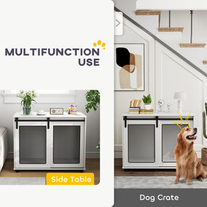 39-inch crate furniture with sliding barn door, white