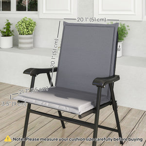 Garden Chair Cushions, Set of 2, with Ties, UPF 50+ Protection, Light Grey