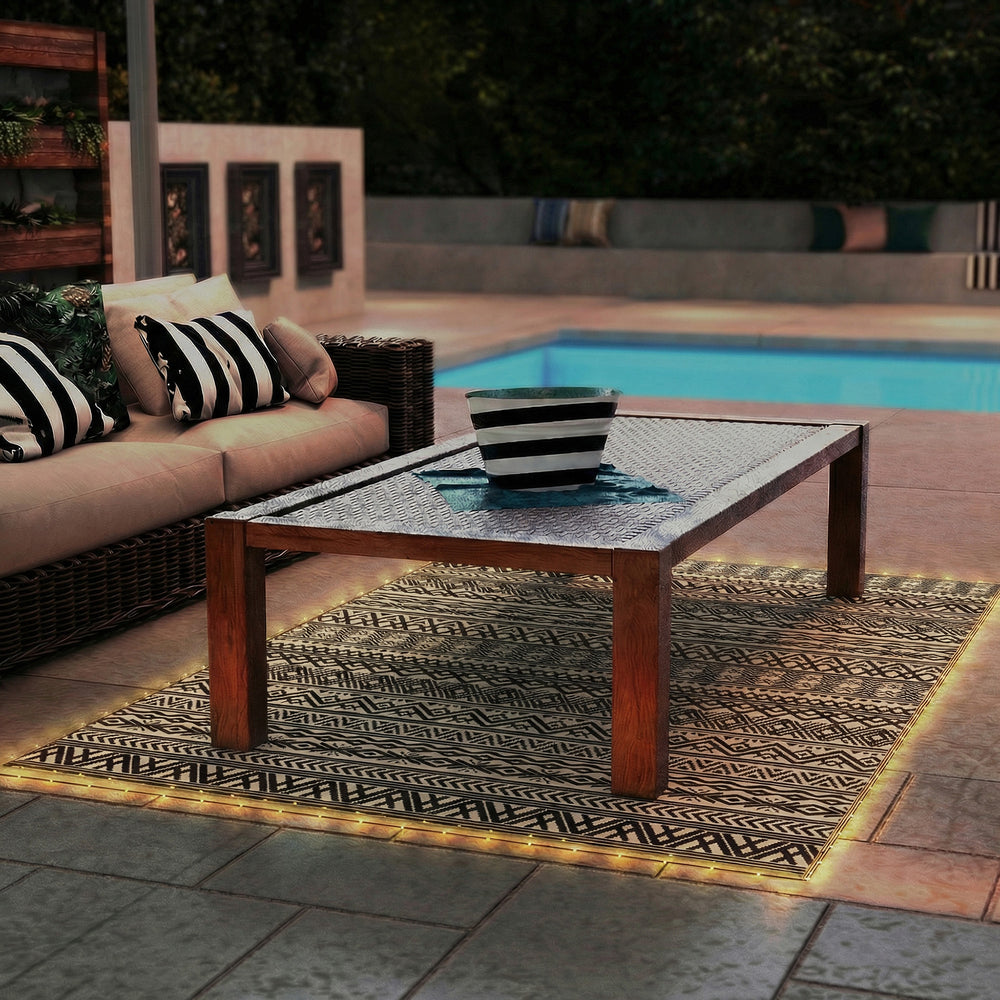 Outdoor Rug with USB Lights, Reversible, with Carry Bag, 3.66 m x 2.74 m