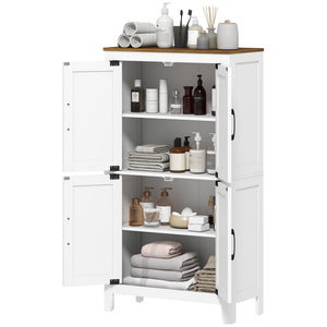 Farmhouse bathroom vanity, white and walnut