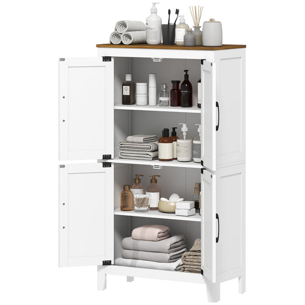 Farmhouse bathroom vanity, white and walnut