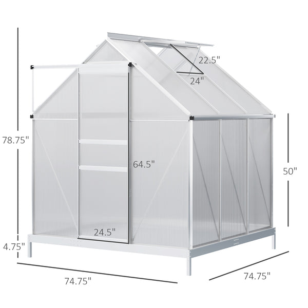 Indoor greenhouse with ventilation, sliding door and gutter