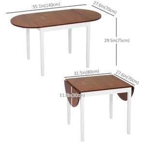 Drop-leaf kitchen table for small spaces, brown