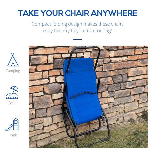 Folding chaise lounge with breathable mesh fabric, blue 