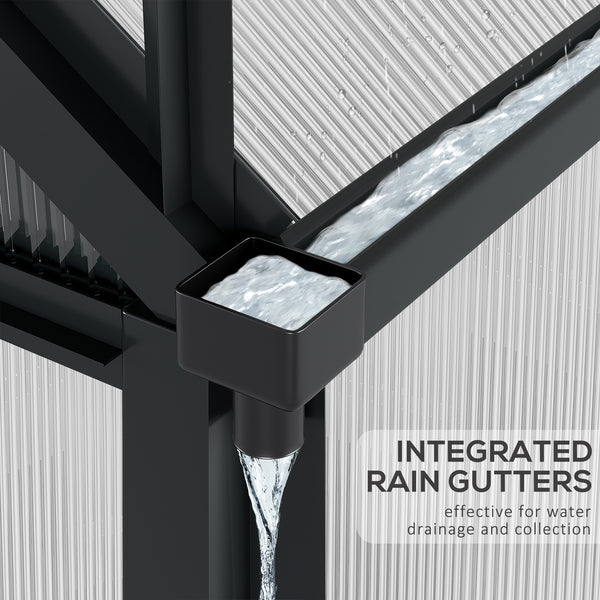 Garden greenhouse with sliding door