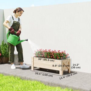 Raised planter, natural color