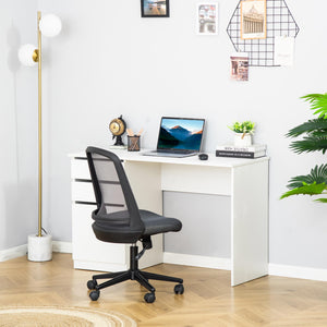 Modern Computer Desk with Storage Drawer and Cabinet, White
