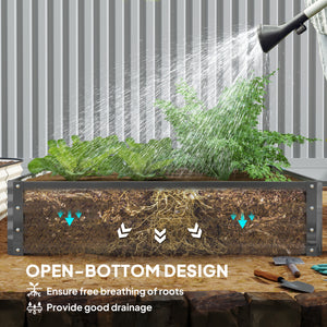 Raised planter in galvanized steel, light grey
