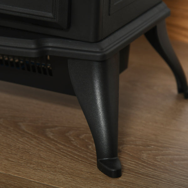 Freestanding Electric Fireplace with Adjustable LED Flame Effect 750W/1500W, Black