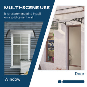 3.4 x 3.2 ft Clear Polycarbonate Door Canopy