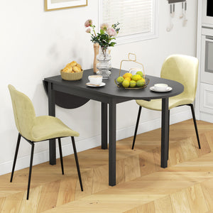 Solid wood folding kitchen table for small spaces, folding dining table, black