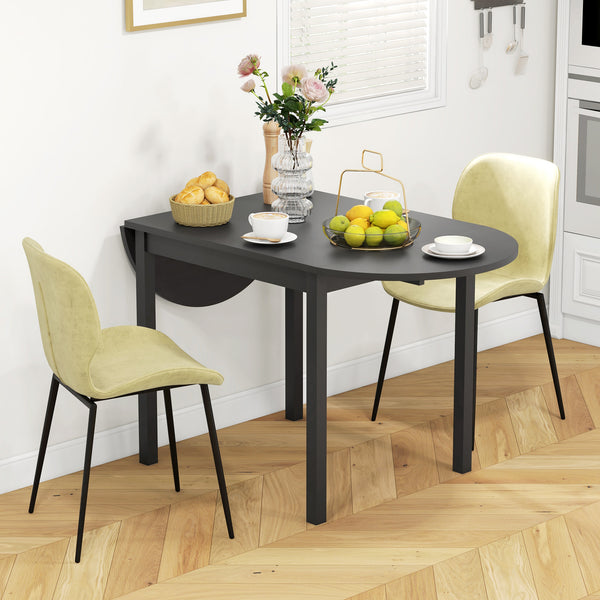 Solid wood folding kitchen table for small spaces, folding dining table, black
