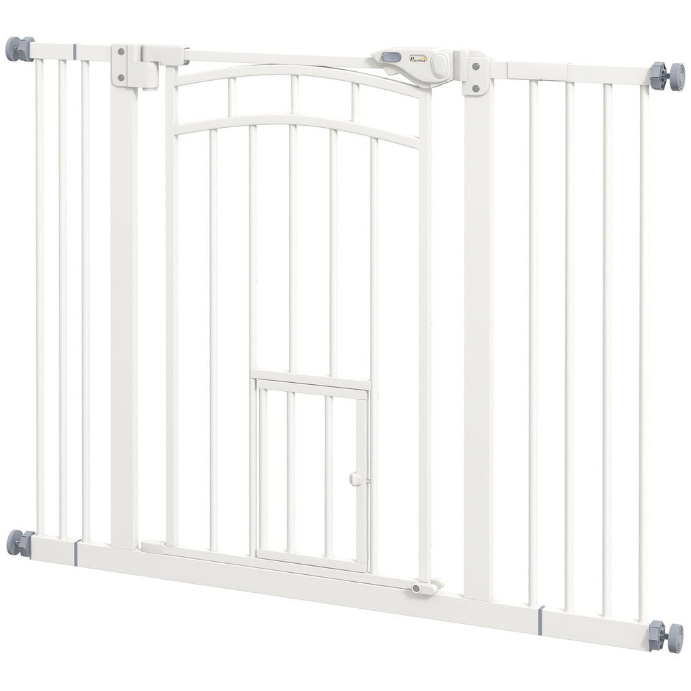 Self-closing pet gate, white