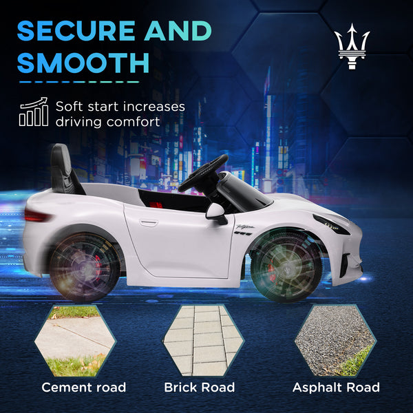 Maserati Gran Turismo 12V Licensed with Remote Control, White
