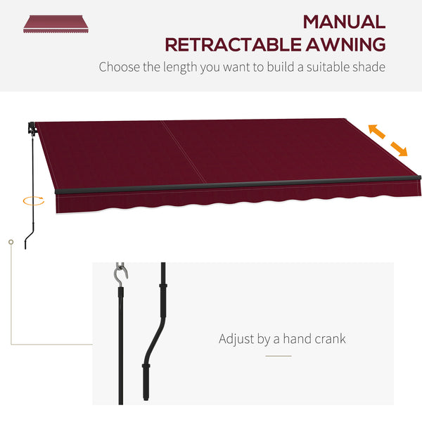 13 x 9.8 ft retractable awning, burgundy red