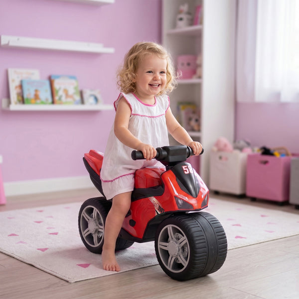 Red musical ride-on motorcycle, 18 to 36 months