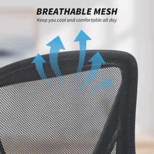 Mesh office chair with flip-up arms, black
