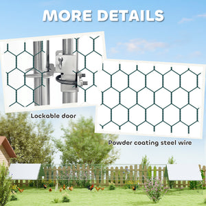 Metal chicken coop with waterproof and UV-resistant cover