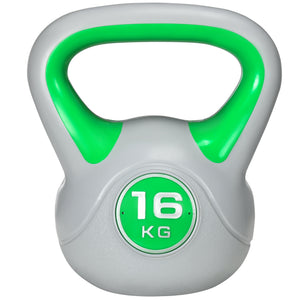 35 lb kettlebell with wide handle and stable base – Green and gray