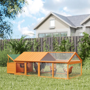Coop with nesting box, wooden roof and side door for 4 to 8 chickens