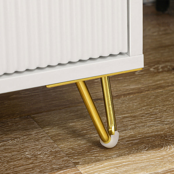 3-drawer chest with metal legs, white